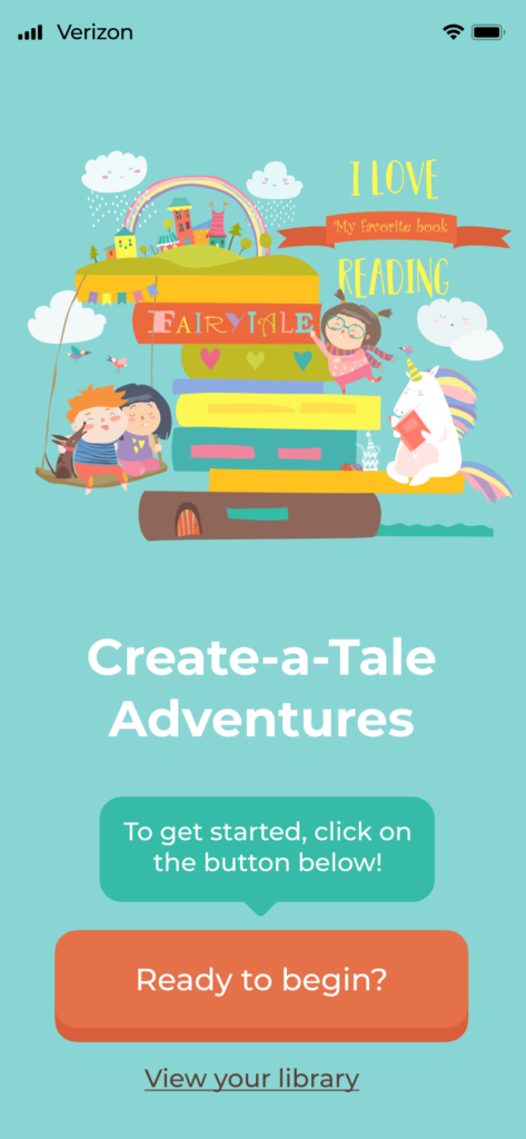 Book app design opening page