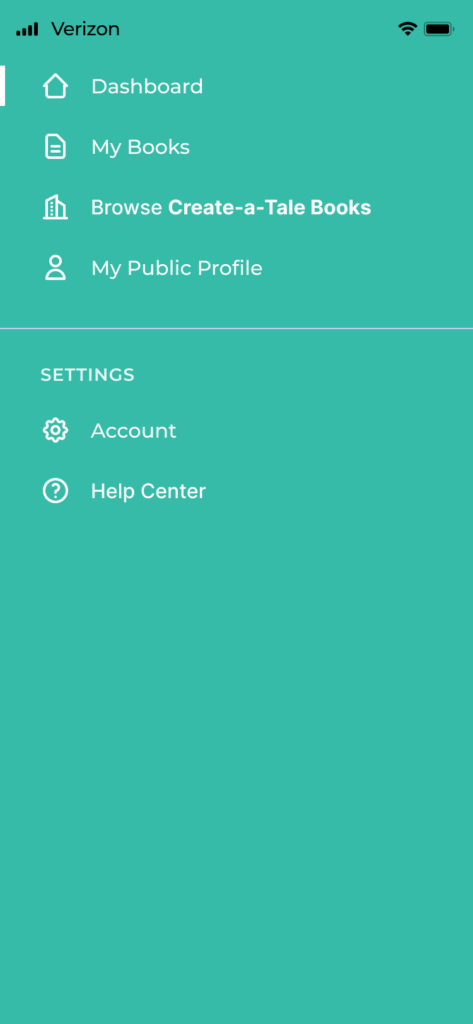 Book app design menu