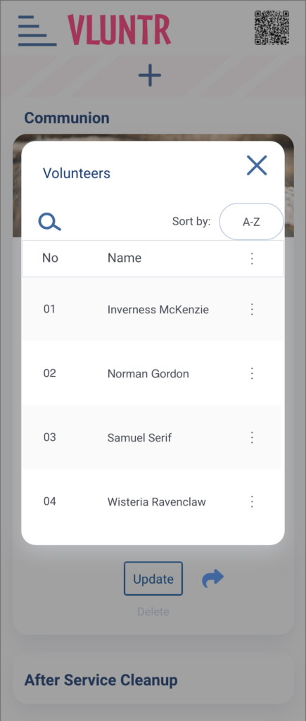 Low fidelity prototypes for the VLNTR Responsive app
